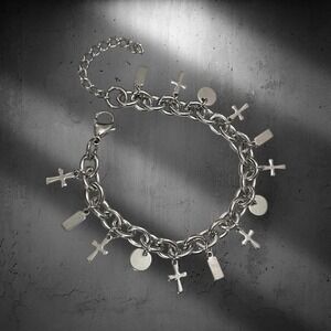 Stainless steel charm bracelet